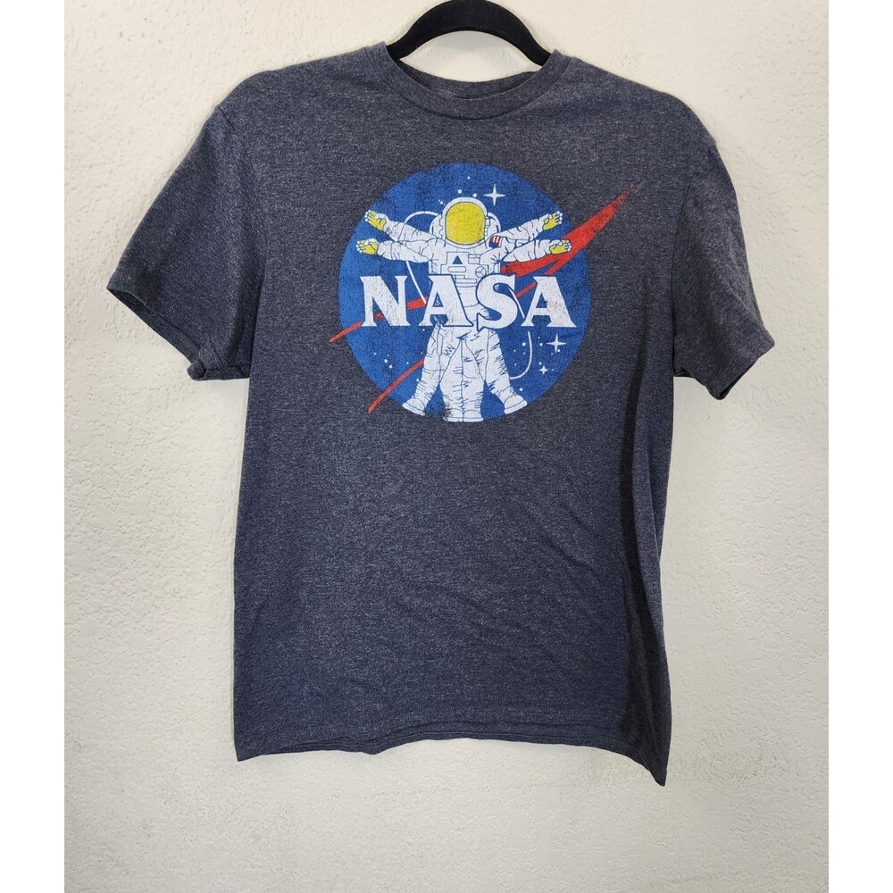 Fifth Sun NASA T-Shirt Men's Medium Gray Vitruvian Man Astronaut Space Graphic